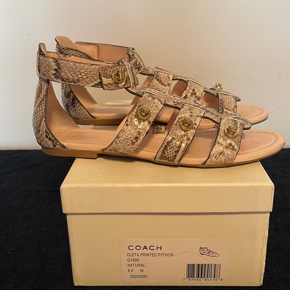Coach snake print sandals